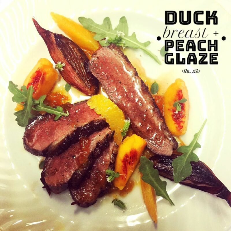 Muscovy Duck Breast, Roasted Shallot, Peach Marmalade